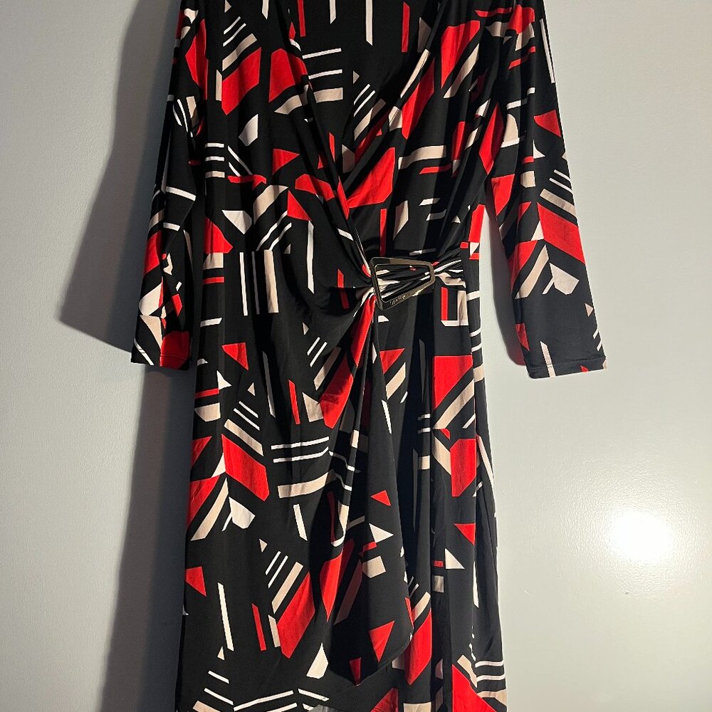 Calvin Klein Geometric print wrap dress, Size 8